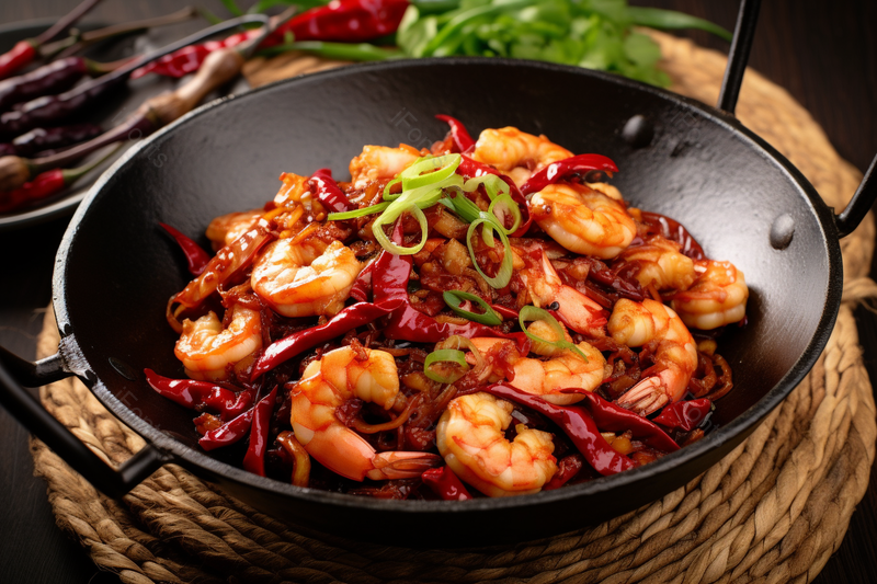 刚出锅的美味可口的干锅香辣虾,高清,摄影图,摄影图片,图片大全,摄影图免费下载